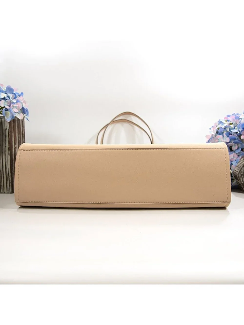 Tory Burch Ella Rose Silk Taupe Nylon Leather Large Tote Bag NWOT